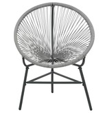 VidaXL Tuinmaanstoel poly rattan grijs