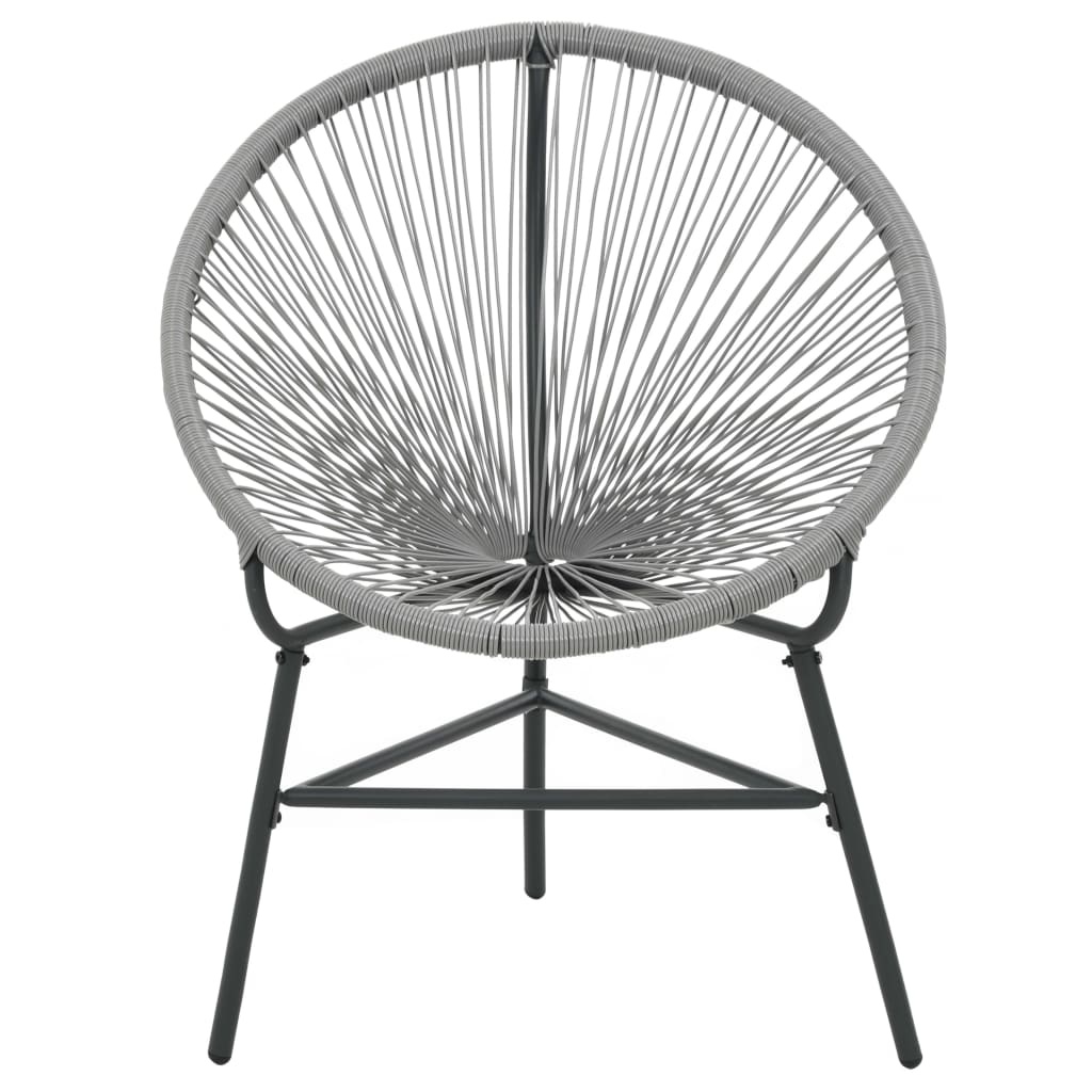 VidaXL Tuinmaanstoel poly rattan grijs