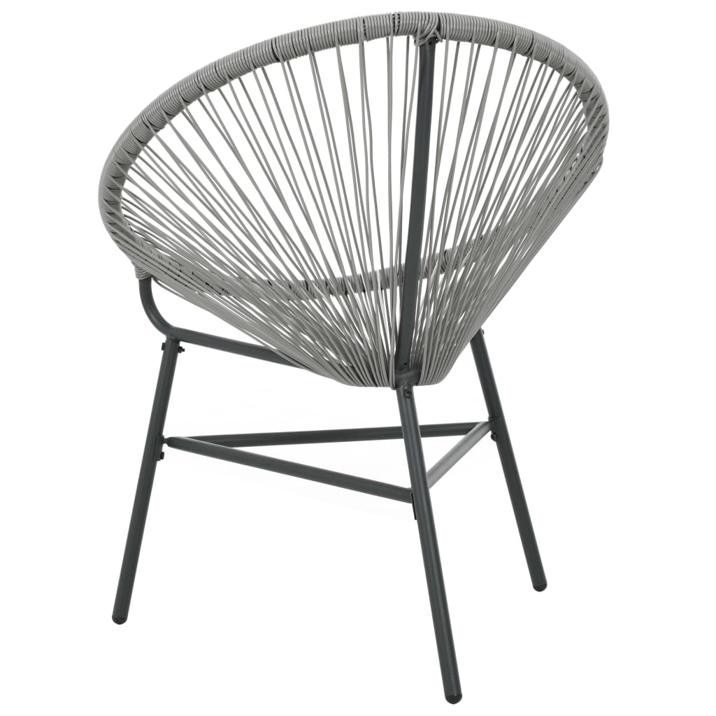 VidaXL Tuinmaanstoel poly rattan grijs