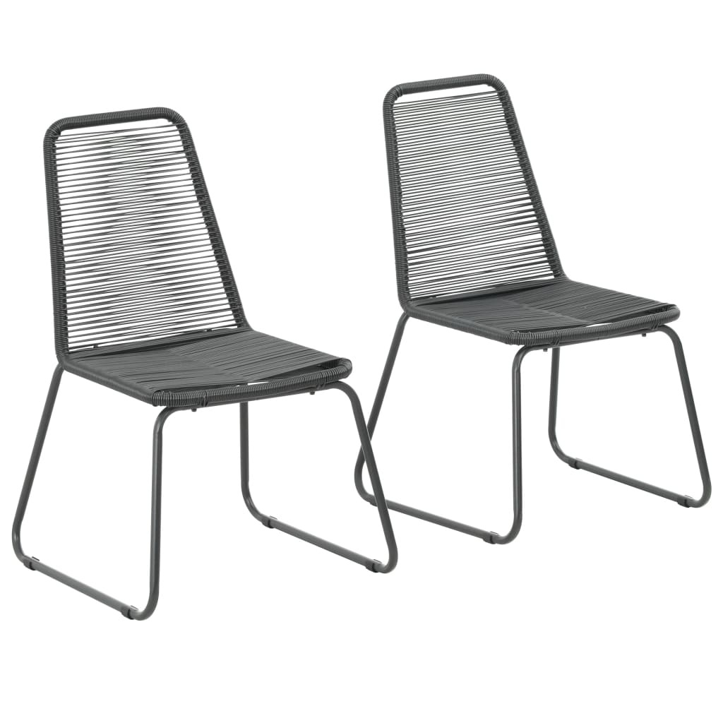 VidaXL Tuinstoelen 2 st poly rattan zwart