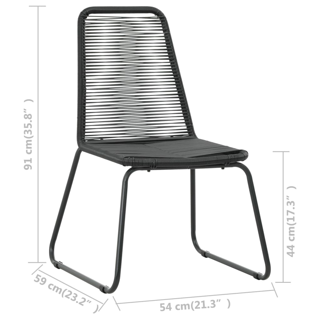 VidaXL Tuinstoelen 2 st poly rattan zwart