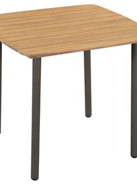 vidaXL Tuintafel 80x80x72 cm massief acaciahout en staal