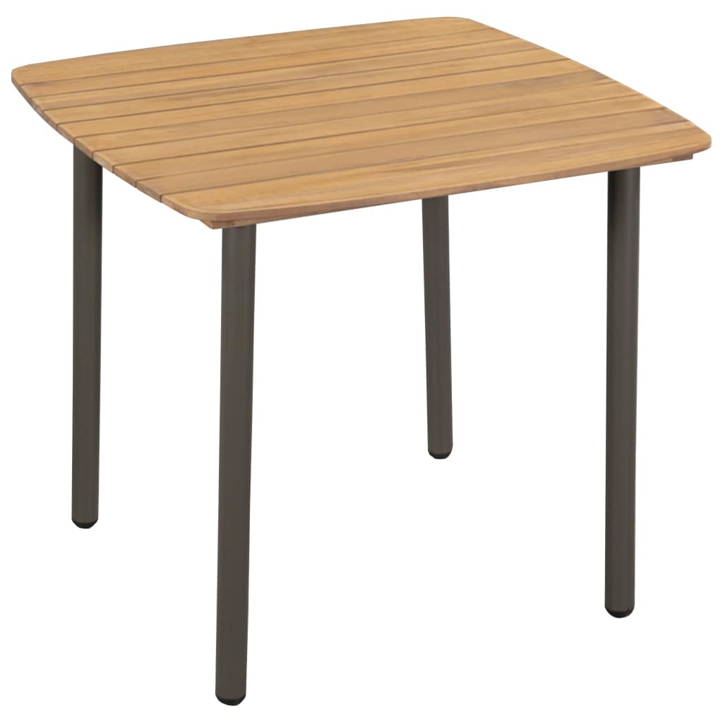 VidaXL Tuintafel 80x80x72 cm massief acaciahout en staal