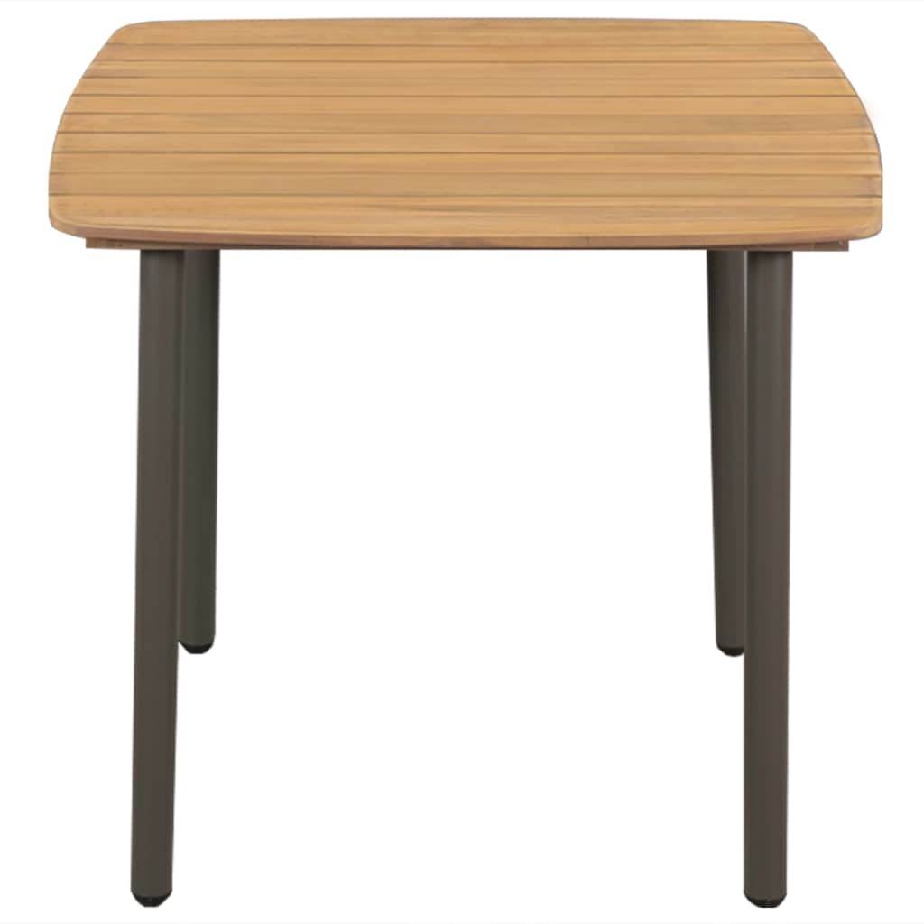 VidaXL Tuintafel 80x80x72 cm massief acaciahout en staal
