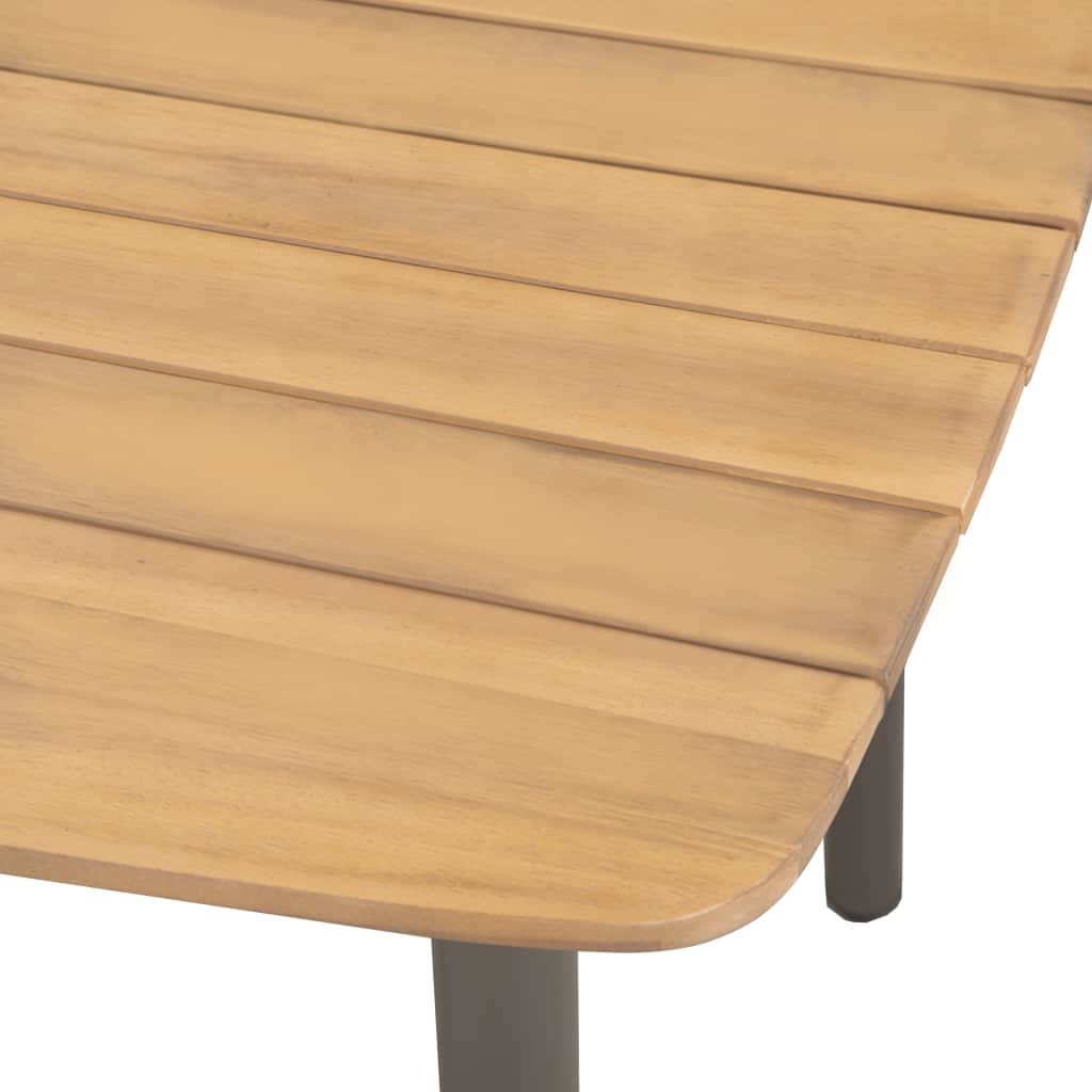 VidaXL Tuintafel 80x80x72 cm massief acaciahout en staal