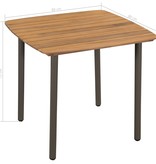 vidaXL Tuintafel 80x80x72 cm massief acaciahout en staal