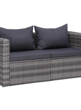 vidaXL Tuinhoekbanken 2 st poly rattan grijs