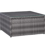 vidaXL 5-delige Loungeset met kussens poly rattan grijs