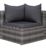 vidaXL 6-delige Loungeset met kussens poly rattan grijs