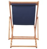 vidaXL Strandstoel inklapbaar stof en houten frame blauw