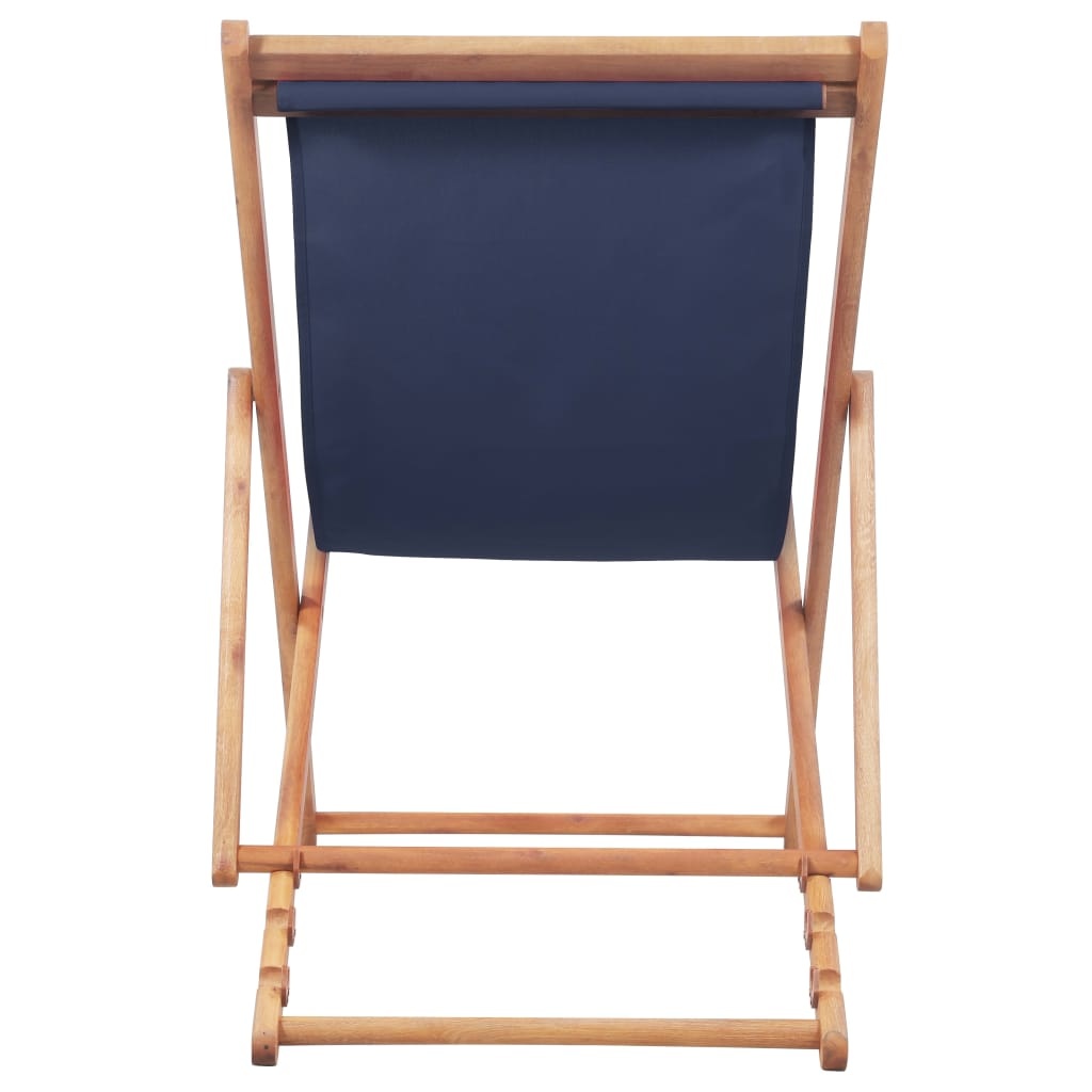 vidaXL Strandstoel inklapbaar stof en houten frame blauw