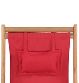 vidaXL Strandstoel inklapbaar stof en houten frame rood