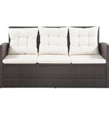 vidaXL 5-delige Loungeset met kussens poly rattan bruin