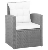 vidaXL 5-delige Loungeset met kussens poly rattan zwart