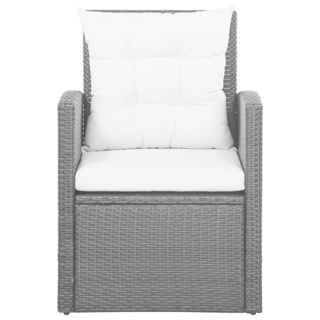 vidaXL 5-delige Loungeset met kussens poly rattan zwart