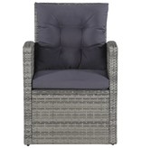 vidaXL 6-delige Loungeset met kussens poly rattan grijs