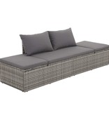 vidaXL Tuinbed 195x60 cm poly rattan grijs