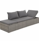 vidaXL Tuinbed 195x60 cm poly rattan grijs