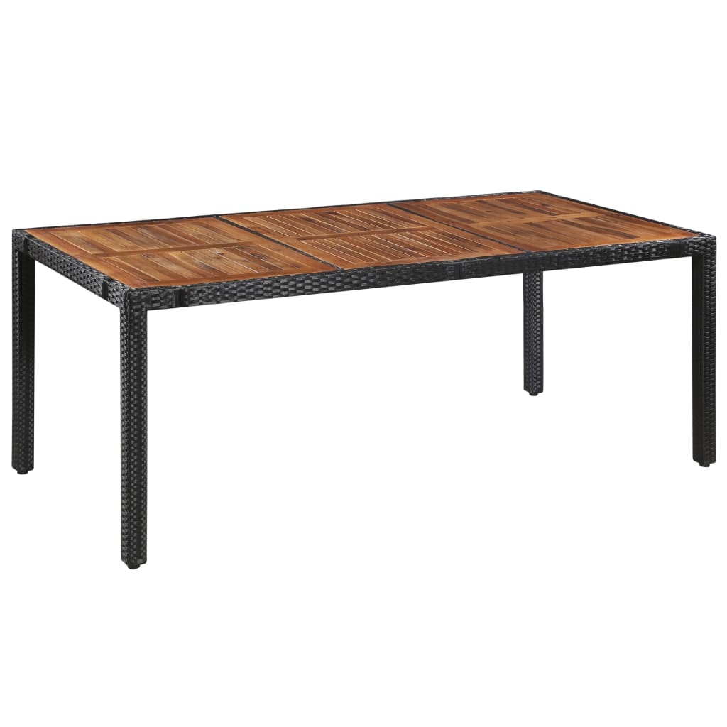 VidaXL 9-delige Tuinset poly rattan en acaciahout zwart