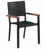 VidaXL 9-delige Tuinset poly rattan en acaciahout zwart