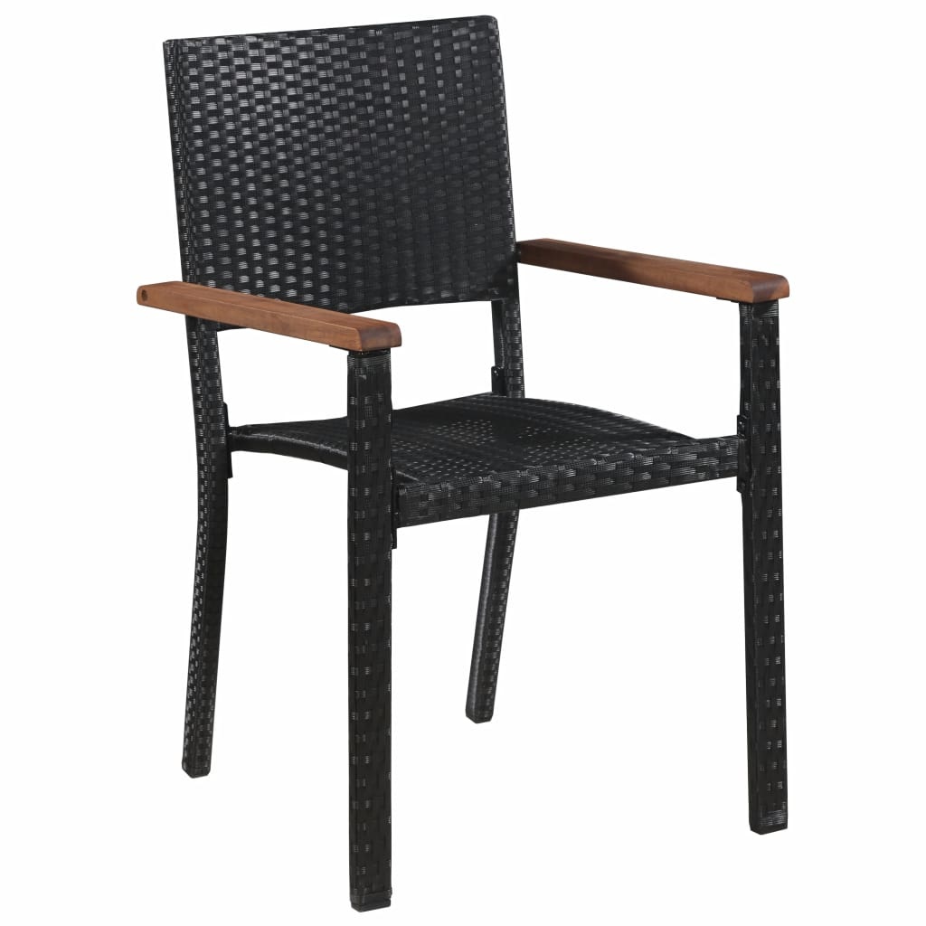 VidaXL 9-delige Tuinset poly rattan en acaciahout zwart