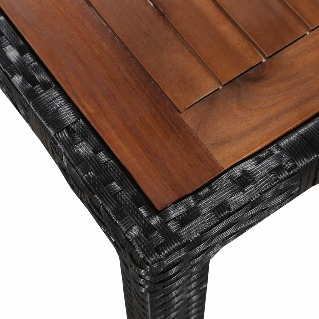 VidaXL 9-delige Tuinset poly rattan en acaciahout zwart