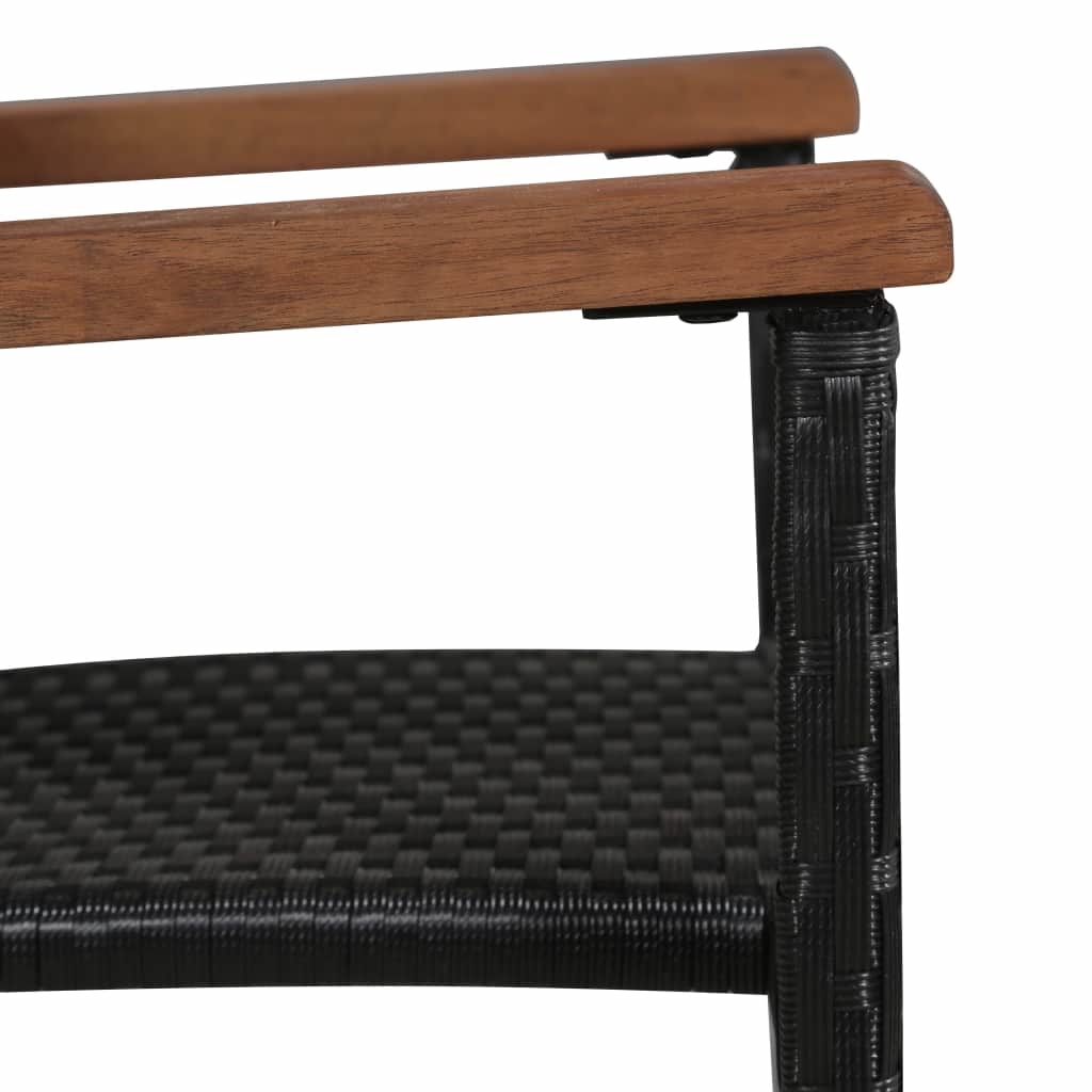 VidaXL 9-delige Tuinset poly rattan en acaciahout zwart