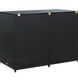 vidaXL Containerberging dubbel 148x80x111 cm poly rattan zwart