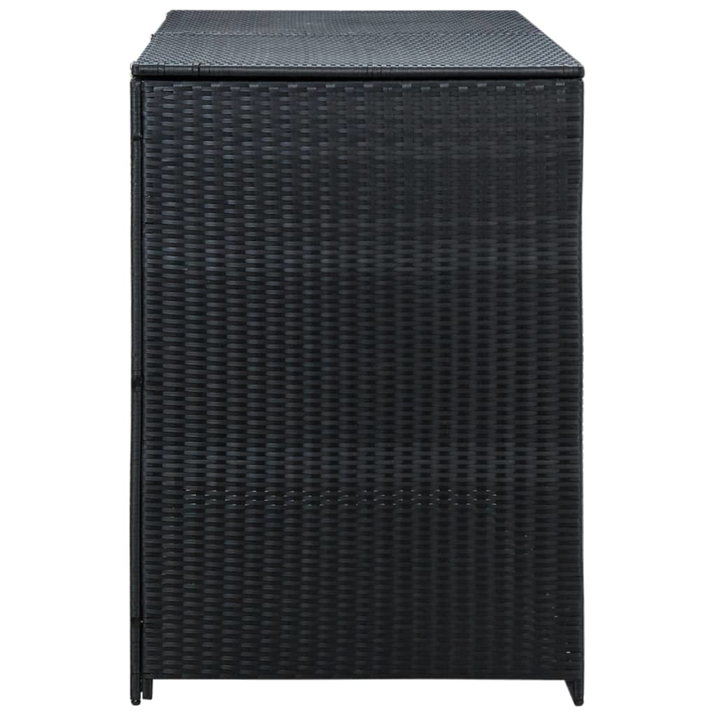 vidaXL Containerberging dubbel 148x80x111 cm poly rattan zwart