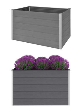 vidaXL Plantenbak verhoogd 150x100x91 cm HKC grijs