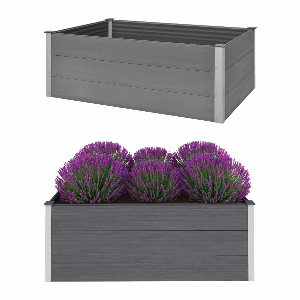 vidaXL Plantenbak verhoogd 150x100x54 cm HKC grijs