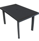 vidaXL Tuintafel 126x76x72 cm kunststof antraciet