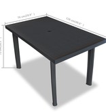 vidaXL Tuintafel 126x76x72 cm kunststof antraciet