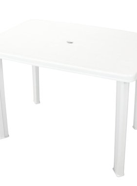 vidaXL Tuintafel 101x68x72 cm kunststof wit