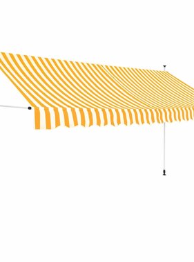 vidaXL Luifel handmatig uittrekbaar 350 cm geel en witte strepen