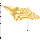 vidaXL Luifel handmatig uittrekbaar 300 cm oranje en witte strepen