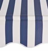 vidaXL Luifel handmatig uittrekbaar 250 cm blauw en witte strepen