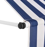vidaXL Luifel handmatig uittrekbaar 200 cm blauw en witte strepen