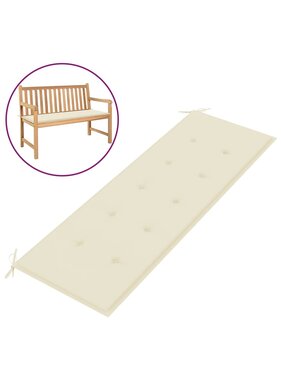 VidaXL Tuinbank kussen crème 150x50x3 cm