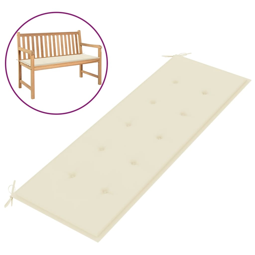 VidaXL Tuinbank kussen crème 150x50x3 cm