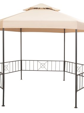 vidaXL Tuinprieel 323x265 cm hexagonaal beige