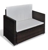 vidaXL Tuinbank poly rattan bruin