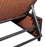 vidaXL Ligbedden 2 st met tafel poly rattan bruin