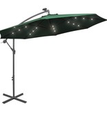 VidaXL Zweefparasol met LED-verlichting en metalen paal 300 cm groen