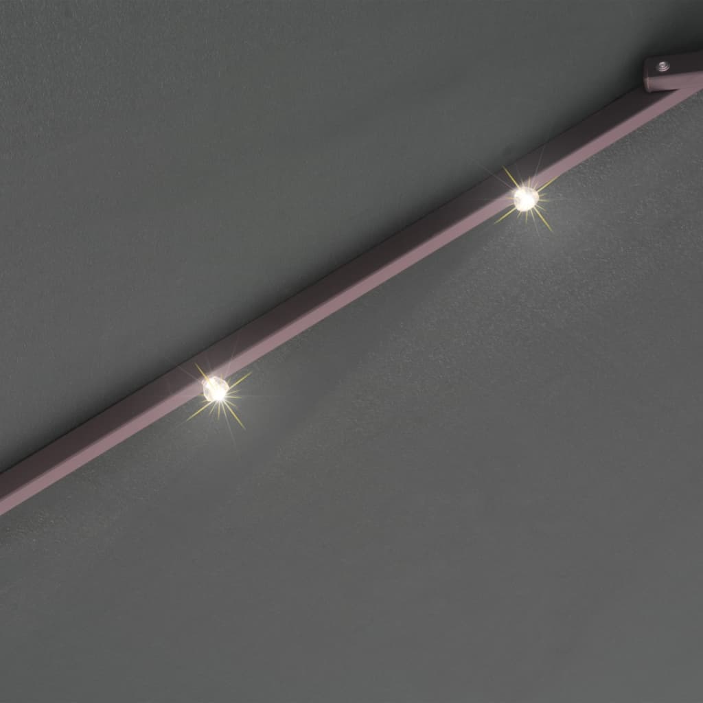 VidaXL Zweefparasol met LED-verlichting en metalen paal 300 cm groen