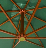 VidaXL Zweefparasol met houten paal 300x300 cm groen