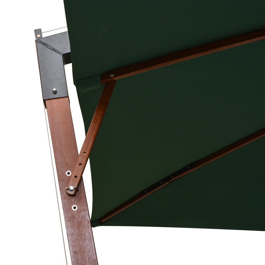 VidaXL Zweefparasol met houten paal 300x300 cm groen