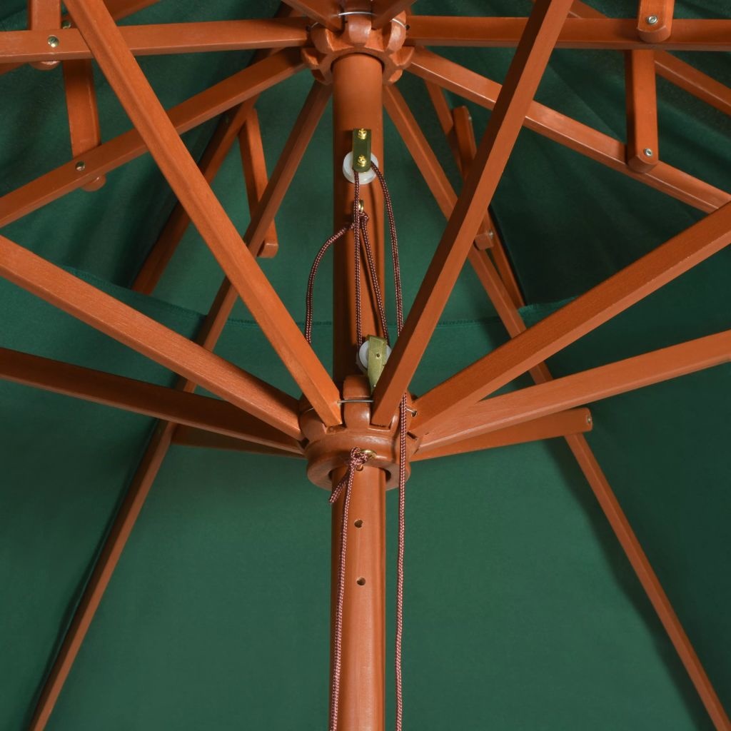 VidaXL Dubbeldekker parasol 270x270 cm houten paal groen