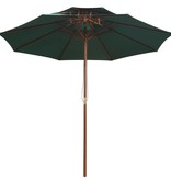 vidaXL Dubbeldekker parasol 270x270 cm houten paal groen