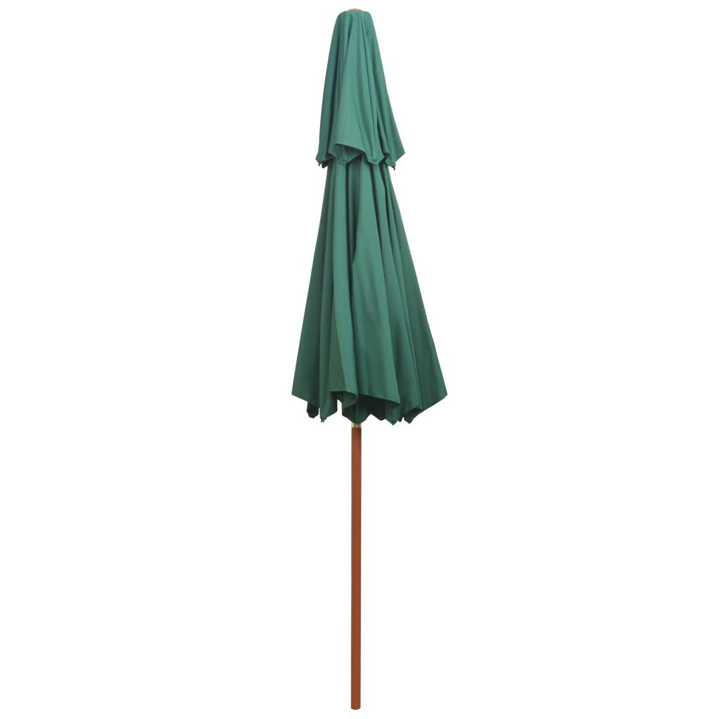 vidaXL Dubbeldekker parasol 270x270 cm houten paal groen